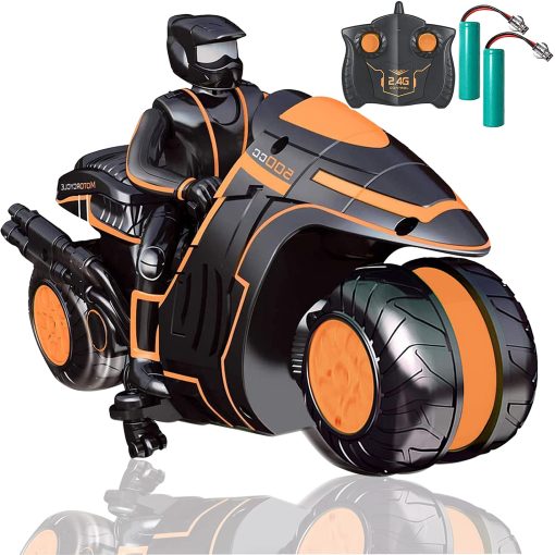 Masefu Motocicleta RC, Motocicleta RC 360? Ruedas Giratorias Moto Truco - Deriva Giratoria Coche de Alta Velocidad 2WD Juguetes con Figura de Conducir - Regalo para Ninos Ninas de 4 a 12 Anos - Color Puede Variar