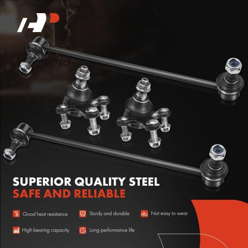 Conjunto de 8 piezas A-Premium, Barra estabilizadora delantera, Junta de la rotula inferior, Extremo de la barra de acoplamiento interno y externo, Compatible con Volkswagen Jetta 08-18, Golf 10-14, Eos 07-16, GTI 06-14, Rabbit 06-09, R32 08, Audi A3 06-09 - Imagen 3