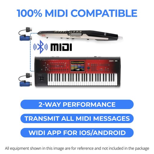 CME WIDI Master Blue - Edicion Limitada - Adaptador Bluetooth MIDI Premium a traves de MIDI DIN de 5 clavijas - Latencia ultra baja de 3 ms - MIDI inalambrico avanzado para Sintetizador EWI Keytar Pedalera Piano Digital - Imagen 6