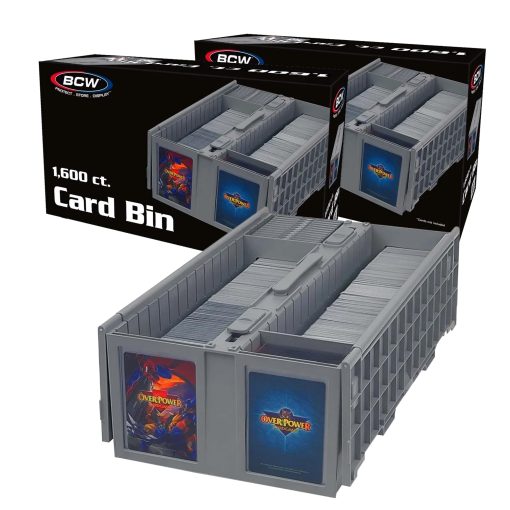 Contenedor de Tarjetas Coleccionables BCW - Almacena hasta 1600 Tarjetas - Paquete de 2 Gris | Caja de Almacenamiento de Tarjetas Grandes para Tarjetas de Trading Sueltas | Cajas de Almacenamiento de Tarjetas Pokemon, MTG y Deportivas | Caja de Clasificacion de Tarjetas de Plastico