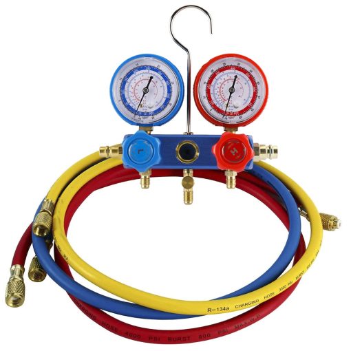 LuckyHigh 110V 4CFM 1/3HP Bomba de Vacio de Paletas Rotativas de Una Etapa para HVAC A / C Kit de Refrigeracion de Equipo de Manifold de AC con Detector de Fugas y Bolsa de Transporte - Imagen 4