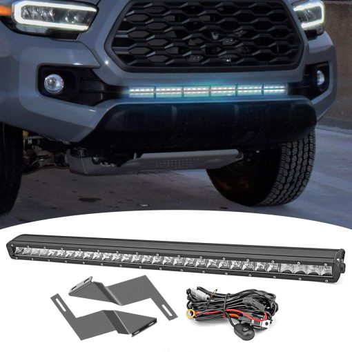 Barra de luz LED WeiSen de 32" 150W con soportes de montaje ocultos para parrilla delantera compatibles con Toyota Tacoma 2016-2023