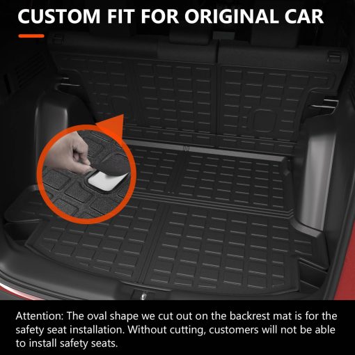 Tapete de maletero powoq Compatible con Honda CRV 2017-2022 Alfombra de maletero Alfombra de respaldo Reemplazo para Accesorios Honda CR-V 2017-2022 (Compatible con modelo hibrido 2017-2022, Alfombras para respaldo trasero + Tapete para maletero trasero + Alfombras para suelo) - Imagen 2