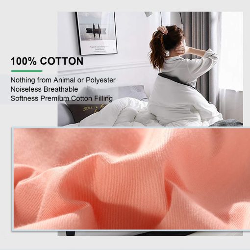 Edredon de cama no comprimido de la coleccion Leisurely 2024 Premium Actualizado para todas las estaciones, relleno 100% algodon - Reversible, ligero, suave, transpirable y esponjoso (Rosa, King) - Imagen 2