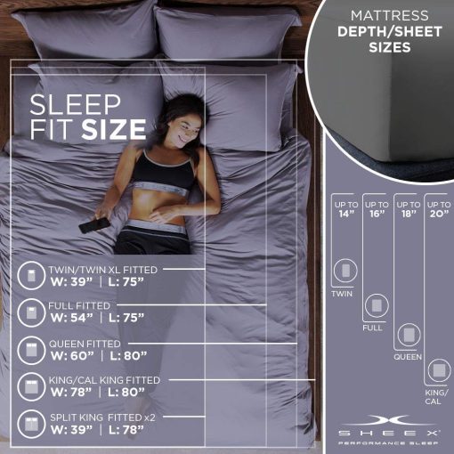 Juego de sabanas SHEEX Active Comfort, sabanas refrescantes y comodas con 1 sabana plana, 1 sabana ajustable y 2 fundas de almohada tamaño King, King/California King, Blanco Brillante - Imagen 9