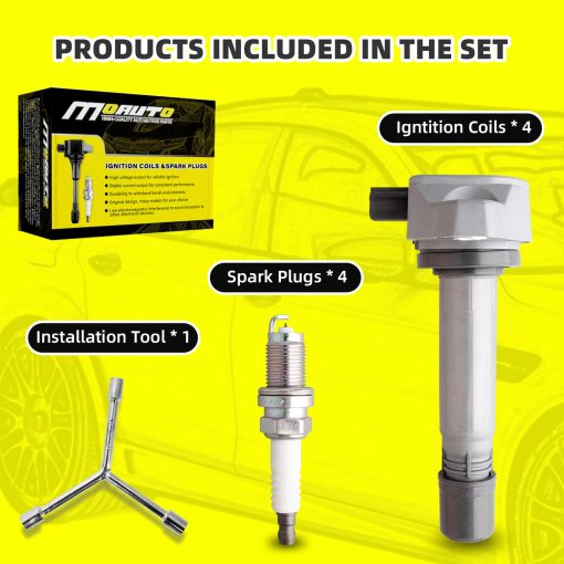 Conjunto de 4 Bobinas de Encendido Pack UF582 30520RNAA01 & 4 PCS Bujias de Iridio Compatibles con Honda Civic 2006 2007 2008 2009 2010 2011 1.8L L4 - Imagen 6