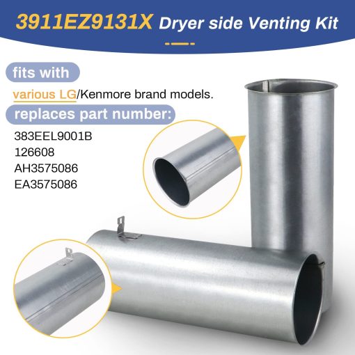Kit de ventilacion de secadora actualizado 3911EZ9131X compatible con LG/Kenmore - reemplaza 1266802 AH3575086 EA3575086 PS3575086 - Imagen 2