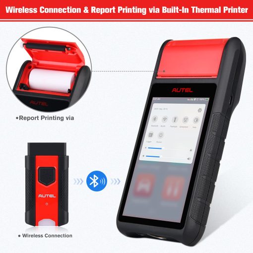 Autel MaxiBAS BT608 con Impresora, Probador de Carga de Bateria 100-3000 CCA, Probador de Sistema de Arranque y Carga, 2024 Actualizado de BT508 BT506, Diagnostico Completo como MX900 MK808BT PRO MK808S, Conductancia Adaptativa - Imagen 7