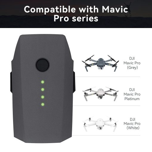 Bateria de Repuesto KUWATA para DJI Mavic Pro, Paquete de 2 Baterias Inteligentes Compatible con DJI Mavic Pro & Mavic Pro Platinum, Bateria Extendida de 3830mAh para Dron de Camara - Imagen 3