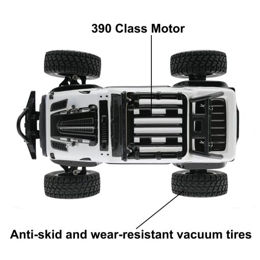 LEOSO SCY16103 1/16 Coche Rc 4X4 Camioneta RC 35 Km/h Coches RC 2.4GHz 4CH 4WD Motor Clase 390 Camion de Control Remoto con 3 Baterias Recargables de 1500mah (Blanco) - Imagen 6