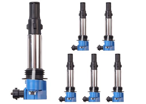 Pack de 6 Bobinas de Encendido ENA Azul 2.8 3.6 V6 2004 2005 2006 2007 2008 2009 Compatible con Saab Cadillac Buick Chevy Traverse Vectra CTS STS SRX Enclave LaCrosse Rendezvous 93 Aero Acadia Outlook UF375