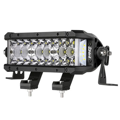Niking Auto Barra de Luz LED, 8 Pulgadas 102W Triple Fila Luces LED Laterales Shooter para Off Road Spot Flood Combo Impermeable Luces de Conduccion para Jeep Camiones ATV UTV SUV Tractor Pickup Barco Motocicleta