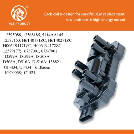 Pack de bobinas de encendido UF434 HLZPRODUCT Juego de 1 Compatible Con Buick Lucerne Rendezvous Terraza Chevy Equinox Impala Express 1500 Malibu Silverado 1500 Uplander Pontiac Saturn 3.4 3.5 3.9 4.3 V6 - Imagen 4