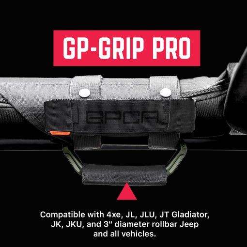 GPCA - Mango de agarre GP Grip PRO, Asas de aluminio plegables patentadas para Jeep Wrangler 4xe, JL, JT, JK, Sport, Sahara, Rubicon y Gladiator 4DR/2DR 2007-2023, 2 Paquetes, Verde Militar - Imagen 2