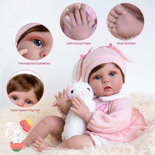 Munecas de bebe renacidas Aori - Muneca nina realista, bebe recien nacido realista con juguete de alimentacion, set de regalo para ninos 3+ - Imagen 5