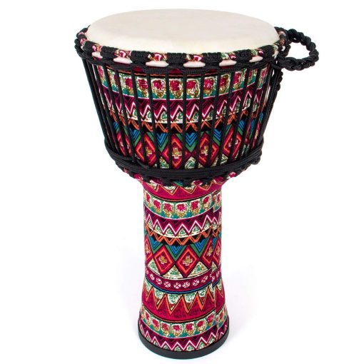 Djembe Drum, AKLOT Tambor Africano Cubierto de Tela de Cabra con Parche de Tambor de 10'' x 20'' Resina ABS Ligero para Principiantes (Rojo Floral)