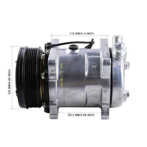 Compresor de Aire Acondicionado Universal ACTECmax 6PK Embrague Sanden 508 5H14 R134A Correa Serpentin 12V - Imagen 3