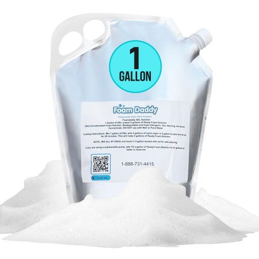 Solucion de Gel para Maquina de Espuma Foam Daddy - Recarga Profesional de Maquina de Espuma de Super Apilamiento, 10 Rondas, Liquido de Maquina de Espuma que Produce 400 Galones de Diversion en Fiesta de Espuma! - 1 Galon