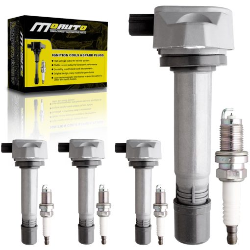 Conjunto de 4 Bobinas de Encendido Pack UF582 30520RNAA01 & 4 PCS Bujias de Iridio Compatibles con Honda Civic 2006 2007 2008 2009 2010 2011 1.8L L4
