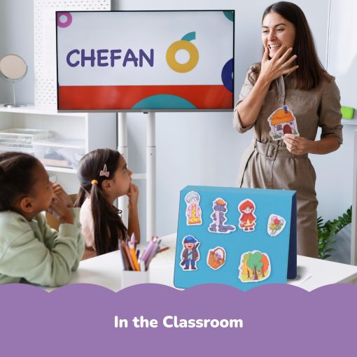 CHEFAN 16 Pack Juego de Tableros de Fieltro, Historias de Fieltro con Carpeta de Almacenamiento de Fieltro para Actividades Preescolares, Incluido 5 Patitos, Ruedas del Autobus, Tres Cerditos y Caperucita Roja - Imagen 6