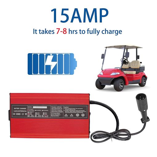 Cargador de Carro de Golf LZFAN, Cargador de Bateria para Carro de Golf Club Car con Conector Redondo de 3 Pines (48V15AMP) - Imagen 6
