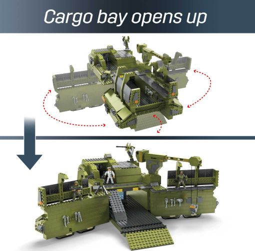 Set de Juguetes de Construccion MEGA Halo Infinite, Tanque UNSC Elephant Sandnest con 2041 Piezas, 5 Figuras de Accion Micro Articuladas Posables, Verde, para Ninos y Fans - Imagen 2