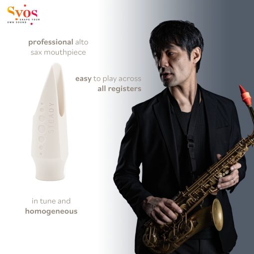 Boquilla de saxofon alto Syos, modelo Steady, Abertura de 6, Blanco artico - Imagen 2
