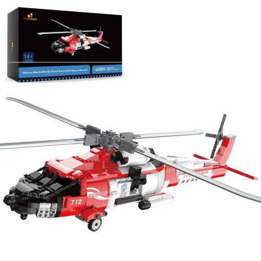 Set de Construccion de Helicoptero JMBricklayer HH-60J, Juguete de Helicoptero Militar de Rescate, Modelo de Avion Coleccionable Kit de Construccion de Aeronaves Ideal, Regalos para Adultos y Niños 60001