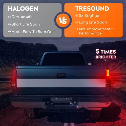 Faros traseros LED Tresound para Dodge Ram 1500 1994-2001, Ram 2500 3500 1994-2002 Ensamble de luz trasera Carcasa Cromada Lente Ahumado - Imagen 3