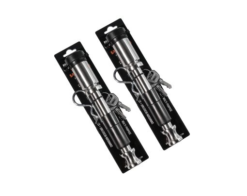 Pasador de bloqueo de enganche de remolque de acero inoxidable a prueba de balas con tapa de goma resistente a la intemperie, diametro de 5/8" - Ajuste universal - Paquete de 2