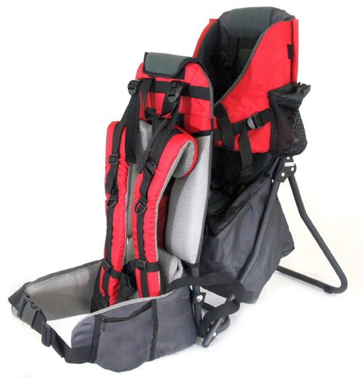 Mochila Portabebes de Senderismo ClevrPlus Cross Country, Roja, Mochila Portabebes para Ninos con Asiento Comodo, Correas y Cinturon Ajustables, Marco Plegable Liviano, Gran Capacidad para Ninos para Uso al Aire Libre - Imagen 3