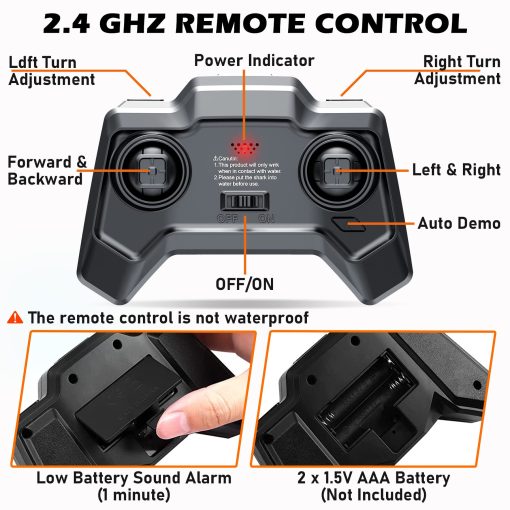 HScopter Dinosaurio de Control Remoto, Barco RC de Juguetes de Agua con Modulo de Luz y Baterias para Piscina Lago Bano Fiesta de Cumpleanos Ninos Ninas - Imagen 5