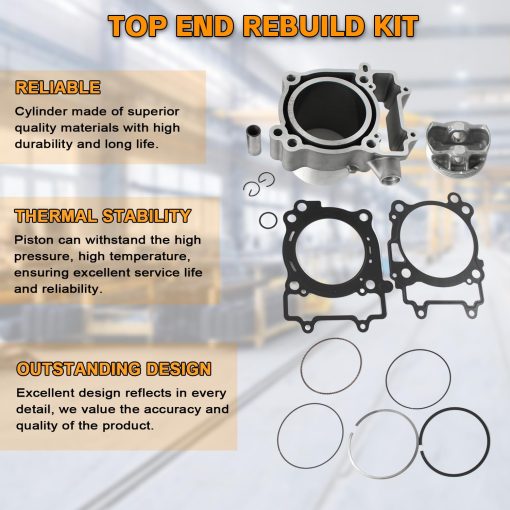 Kit superior de culata y junta de cilindro de kit de reconstruccion de culata para Polaris Ranger 570 2014-2017, Polaris Sportsman 2014-2017, Polaris RZR 570 EFI 2012-2013 Piezas - Imagen 5