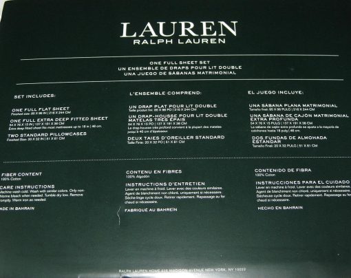 Juego de sabanas lujosas Lauren Home Collection - Bolsillos profundos que se ajustan hasta 16'' - 100% algodon sin arrugas de calidad hotelera 4 pzas (Verde Salvia Margarita, Full) - Imagen 3