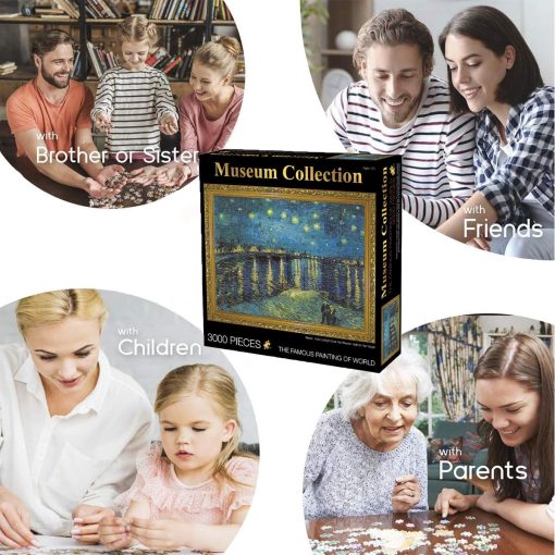 Rompecabezas de 3000 Piezas para Adultos Noche Estrellada sobre el Rodano por Van Gogh Juego de Desafio de Pintura Famosa Entretenimiento para Regalo de Cumpleanos Decoracion del Hogar - Imagen 5