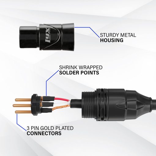 Cable de Microfono XLR LyxPro de 30 Pies Balanceado Macho a Hembra 3 Pines para Altavoces Potenciados Interfaz de Audio Profesional Rendimiento de Audio Pro y Dispositivos de Grabacion - Amarillo - Imagen 4