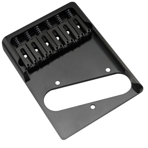 Puente de Telecaster de laton ultra pesado de 54 mm (2-1/8 pulgadas) completamente solido para Guitarra Electrica Estilo Tele, Negro - Imagen 5