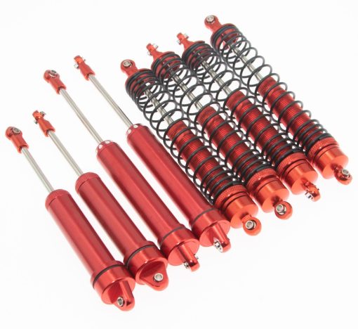 Amortiguador de choque para auto RC 8460 Compatible con TRAXXAS UDR 1/7 Juego de amortiguadores delanteros traseros de aleacion de aluminio (Rojo) - Imagen 2