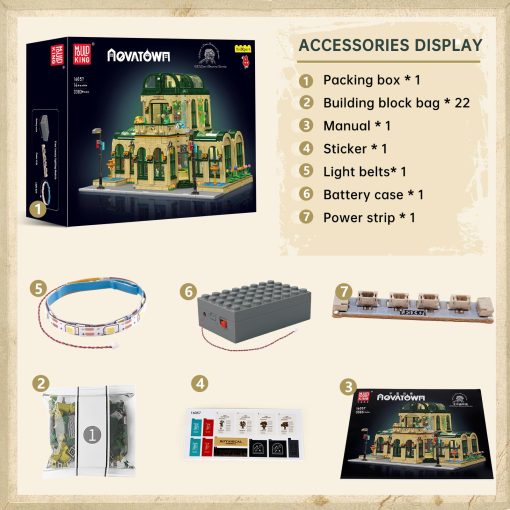 Juego de construccion de jardin de plantas Mould King 16057, Conjunto de arquitectura de Streetview con bloques de construccion MOC, Regalo para ninos de 8+ / Coleccionistas adultos (3383 piezas con luz) - Imagen 8