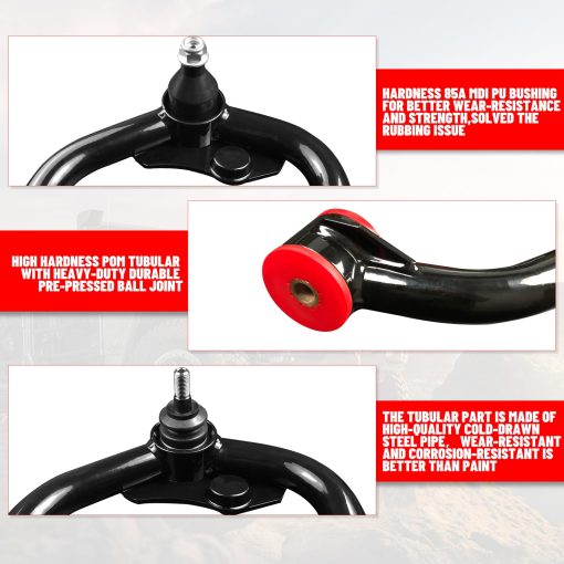 Brazos de control superiores delanteros para Nissan Frontier 2005-2021, Pathfinder 2004-2012, Xterra 2005-2015, 1-3" Brazo de control de suspension con bujes de PU, Reemplazo de brazos de suspension de fabrica OEM - Imagen 6