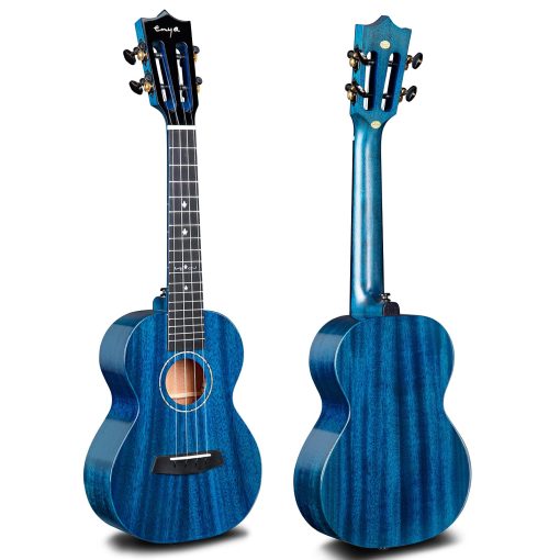 Ukulele Tenor Enya EUT-MAD de Caoba Maciza Brillante de 26 Pulgadas Azul con Estuche Acolchado de Alta Gama de 15 mm - Imagen 2