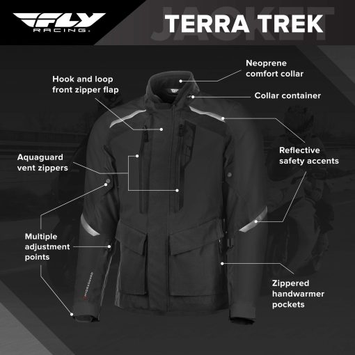 Chamarra Fly Racing Terra Trek (Negro, XX-Grande) - Imagen 3
