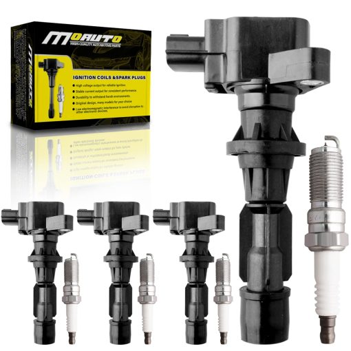 Juego de 4 bobinas de encendido Pack UF540 L3G218100 y 4 PCS Bujias de Iridio Compatible con Mazda 3 6 CX-7 MX-5 2.0L 2.3L 2.5L L4