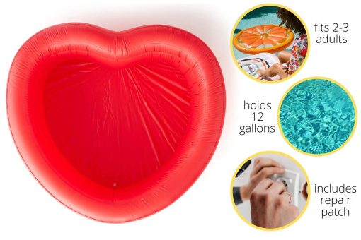 Piscina Inflable en Forma de Corazon Rojo Ban.do, Piscina Grande para 2-3 Adultos - Imagen 2