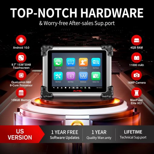 Autel MaxiSYS CV MS908CV II: Herramienta de diagnostico pesado 2024, Nivel superior a MS908CV MS906CV, Igual que MS909CV, OS 11, 4G+128G WiFi 2.4G&5G Imprimir GPS Codificacion J2534 Bidireccional 64+ Servicios FCA AutoAuth - Imagen 8