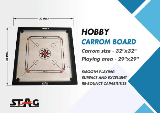 Juego de Mesa Carrom STAG Hobby con Monedas y Striker - Imagen 9