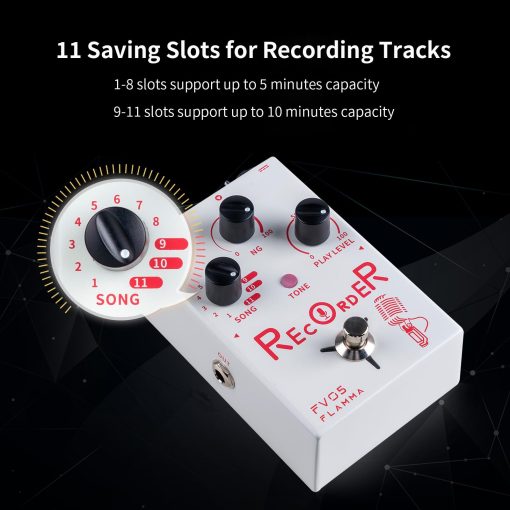 Procesador de Efectos Vocales FLAMMA FV05 con 11 Ranuras de Grabacion 70 Minutos de Capacidad Total de Grabacion Pedal de Efectos para Guitarra Acustica - Imagen 2