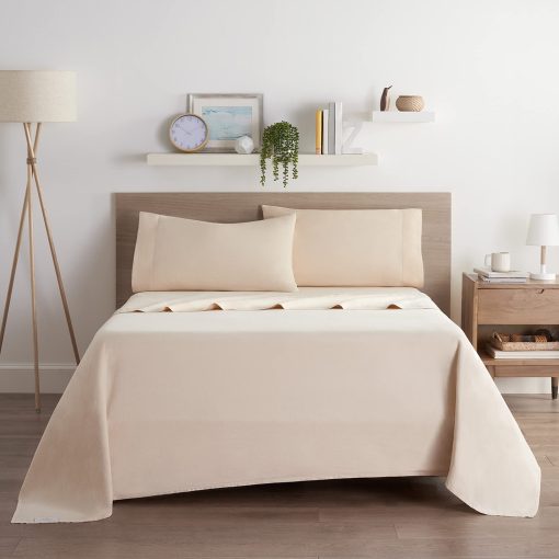 Juego de sabanas de lino de eucalipto Aston & Arden - Sabanas de cama de Lyocell Tencel clasicas y sostenibles que absorben la humedad para un sueño fresco, suave, transpirable y confortable, tamaño King, Color Trigo Beige - Imagen 8
