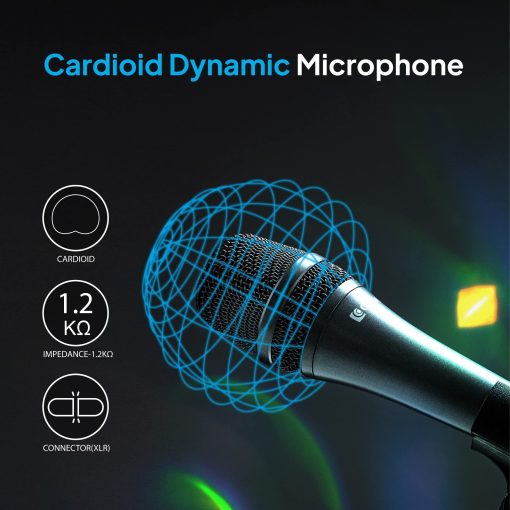 Microfono Vocal CAROL - Microfono Dinamico Unidireccional Cardioide con Cancelacion de Ruido AHNC, para Actuaciones Profesionales en Vivo, Incluye Adaptador de Soporte y Cable XLR de 14.8ft, AC-910 - Imagen 3