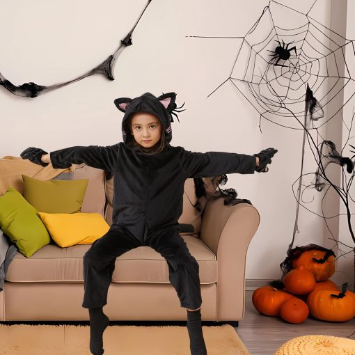 Disfraz de gato ZOMPAKER para ninas, Disfraz de Gato Negro para Ninos, Ideal para Halloween, Fiesta de Disfraces de Animales - Imagen 7